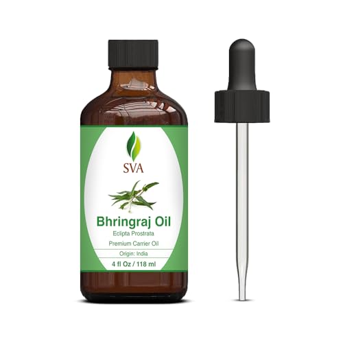 SVA Bhringraj Hair Oil - Nourishing Scalp & Skin Moisturizer, Cold-Pressed Extract - 4oz
