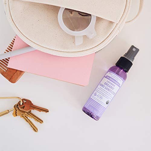 Dr. Bronner's Organic Hand Sanitizer Spray - Cleanses & Moisturizes, USDA Certified - Lavender, 2oz