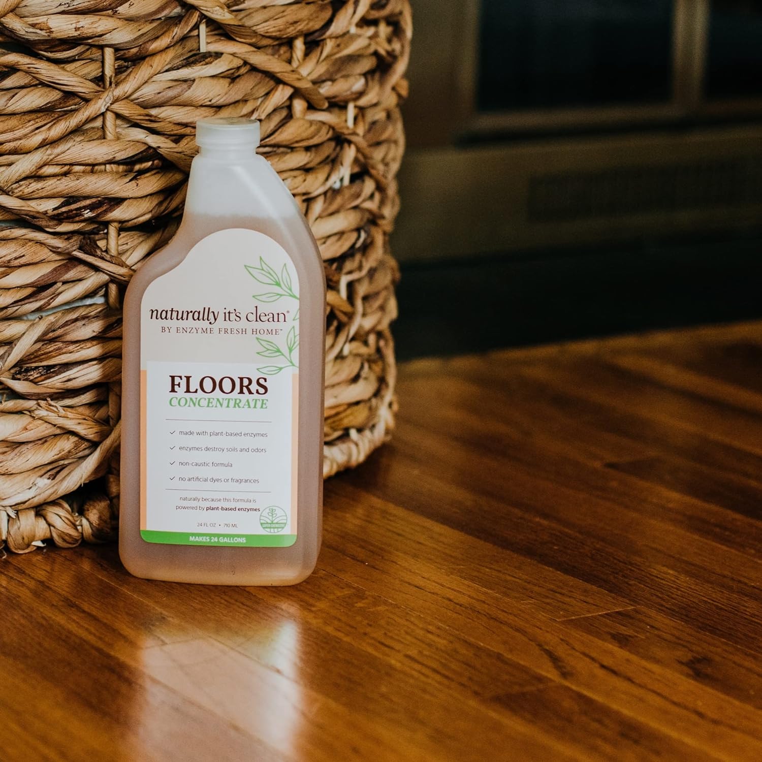 naturally It's clean Floor Cleaner - Plant-Based Enzymes, Odor Eliminator, 24 Gallons