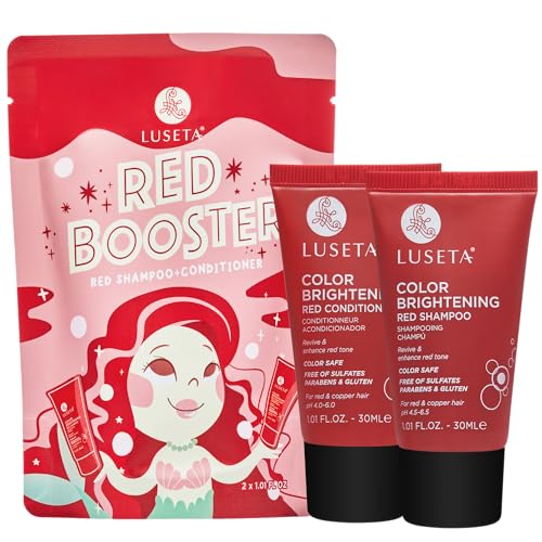 Luseta Color Brightening Shampoo & Conditioner Set - Revives Red Hues, Sulfate-Free - 2 x 1.01oz