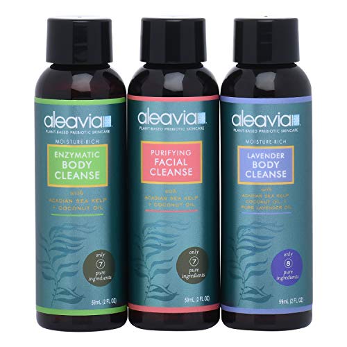 Aleavia Travel Case - Nourishing Prebiotic Body Wash & Cleanser Set, Essential Oil Scent - 2oz