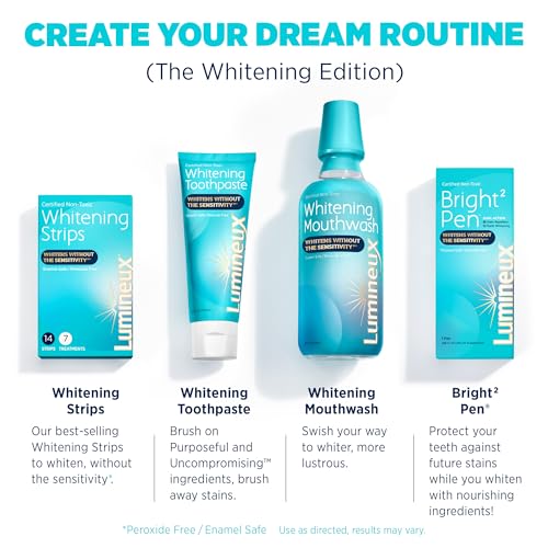 Lumineux Teeth Whitening Strips - Enamel Safe, Non-Toxic, Microbiome Approved - 14 Strips