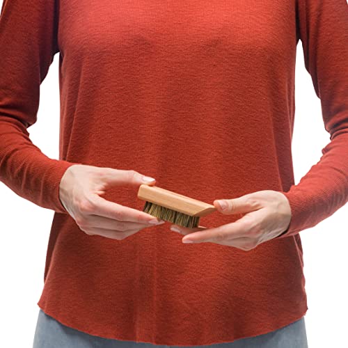 Redecker Natural Tampico Fiber Shoe Brush - Durable Cleaning, Oiled Beechwood Handle - 4-Inch