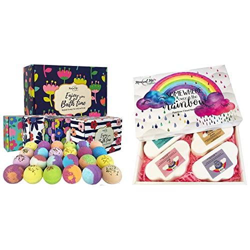 Luxurious Organic Bath Bombs Gift Set - Relaxing Aromatherapy, Hydrating Ingredients - 24 Pack