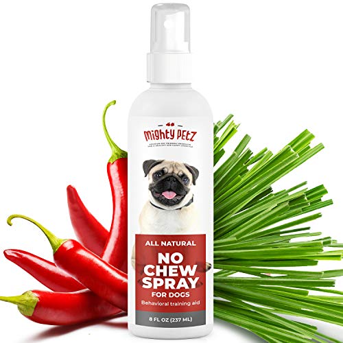 Mighty Petz No Chew Spray for Dogs - Natural Bitter Apple Deterrent, Safe on All Surfaces - 8oz