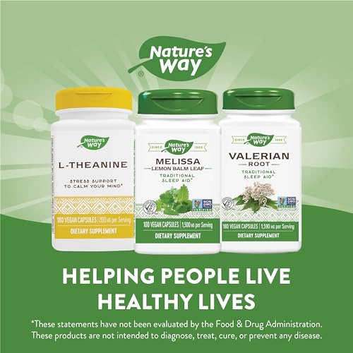 Nature's Way Lemon Balm Herbal Supplement - Traditional Sleep Aid, Non-GMO Verified - 100 Vegan Caps