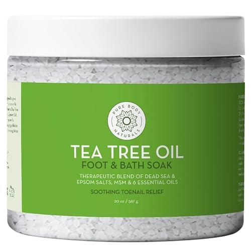 Pure Body Naturals Tea Tree Oil Foot Soak - Relieves Tired Muscles, Vegan, 20 oz