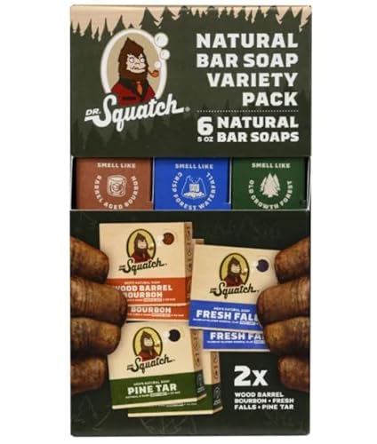 Dr. Squatch Soap Set - Gentle Cleansing, Natural Ingredients, Moisturizing - 6 Bars, 4oz Each