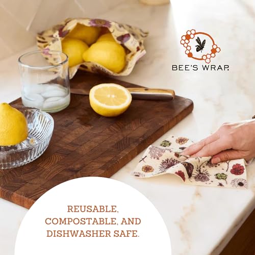 Bee's Wrap Swedish Dish Cloths - Durable, Compostable, Assorted Patterns - Set of 6