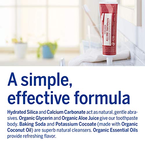Dr. Bronner’s All-One Toothpaste - Natural Whitening, Vegan, Fluoride-Free - Cinnamon, 5oz, 3-Pack