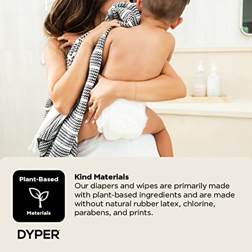 DYPER Size 1 Bamboo Baby Diapers & Wipes - Soft, Absorbent, Hypoallergenic - 36 Diapers & 60 Wipes