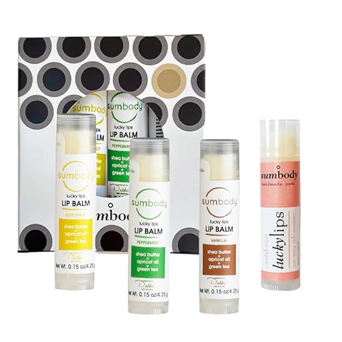 Lip Balm Beeswax Gift Set - Nourishing, 100% Natural Ingredients, Tinted & Assorted Flavors - 4 Pack