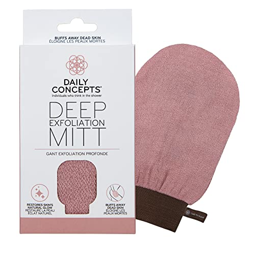 Daily Concepts Body Scrub Mitt - Buffs Away Dead Skin, Restores Natural Glow - Vegan