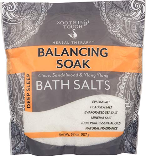Soothing Touch Deep Sleep Bath Salts - 100% Pure Essential Oils, Clove & Sandalwood - 32 Oz