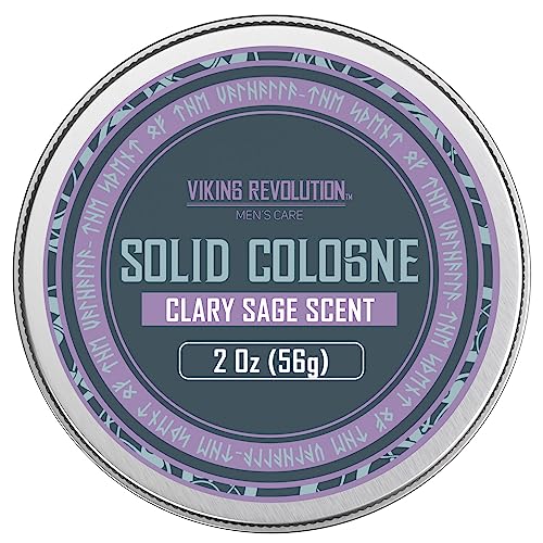 Viking Revolution Clary Sage Cologne - Long-Lasting, Alcohol-Free Solid Perfume - 2 oz