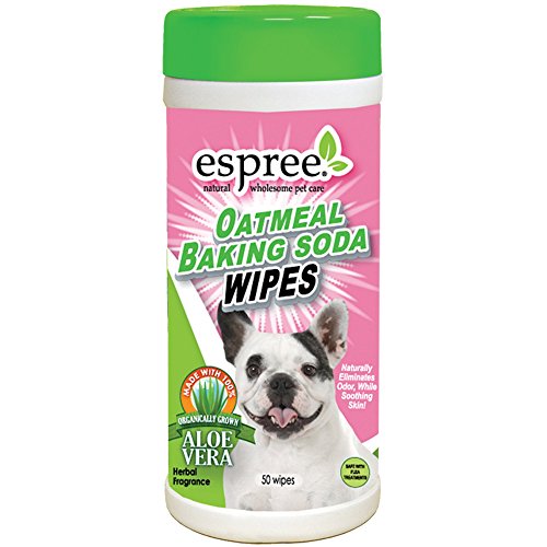 Espree Pet Wipes - Odor Control with Baking Soda, Soothing Aloe Vera - 50 Count