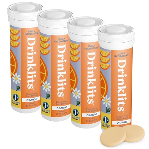 Drinklits Hydration Powder Packets - Sugar-Free Electrolytes, Natural Orange Flavor - 40 Servings