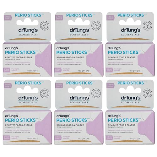 DrTung's Dental Care Kit - Double-Sided Perio Sticks, Plaque Remover, 100% Natural - 6 Pack