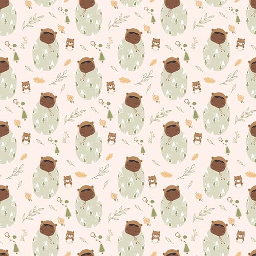Waterleaf Paper Co. Dissolvable Gift Wrap - 100% Compostable, Baby & Bear Design - 16 Sq Ft