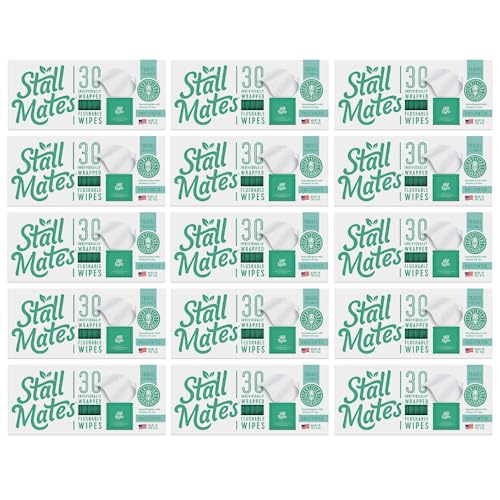 Stall Mates Personal Cleansing Wipes - Hypoallergenic, Flushable, Aloe & Chamomile - 450 Wipes