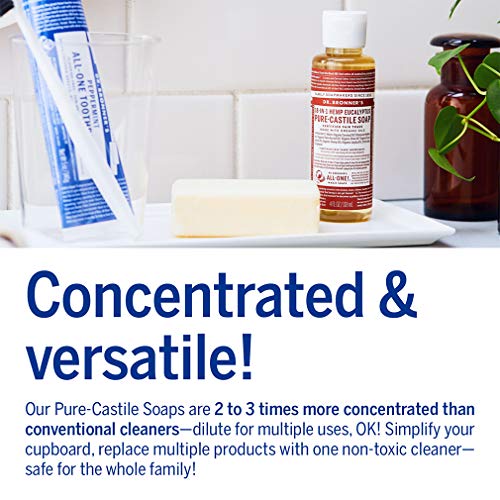 Dr. Bronner's Pure-Castile Liquid Soap - Organic Oils, 18-in-1 Uses, Concentrated, Eucalyptus - 4oz