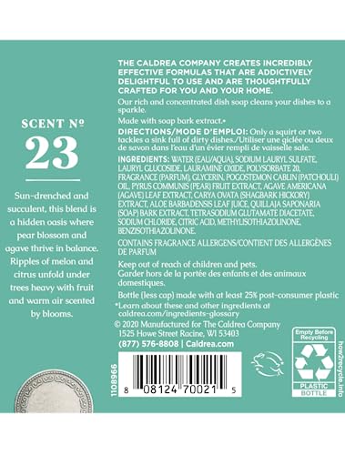 Caldrea Dish Soap - Tough on Grease, Plant-Derived, Pear Blossom Agave Scent - 16oz