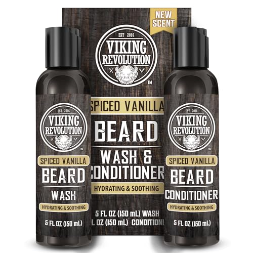 Viking Revolution Beard Care Set - Softens, Strengthens, Hydrates with Argan & Jojoba Oils - 5oz