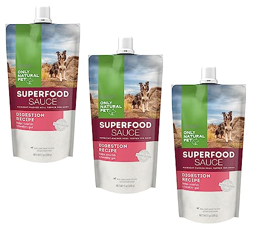 Only Natural Pet Superfood Sauce - Nutrient-Rich Meal Topper with Bone Broth - 7oz, 3 Pack
