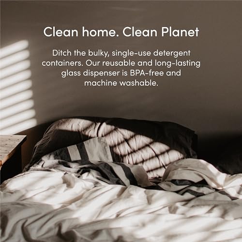 Dirty Labs Reusable Glass Detergent Dispenser - Mess-Free Measuring, Machine Washable - 375mL
