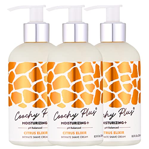 Coochy Plus Shaving Cream - Moisturizing Formula, Prevents Razor Burns & Bumps - 3 Pack