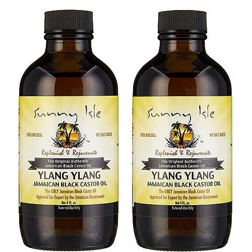 Sunny Isle Jamaican Black Castor Oil - Promotes Hair Growth, Moisturizes Skin - 4oz Pack of 2