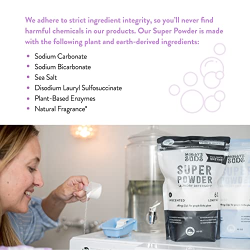 Molly's Suds Laundry Detergent - Natural Stain Fighter, Sensitive Skin, Lavender - 60 Loads