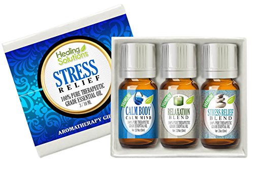 Healing Solutions Essential Oil Blend Set - Promote Calm, Focus & Relaxation - 3 x 10mL