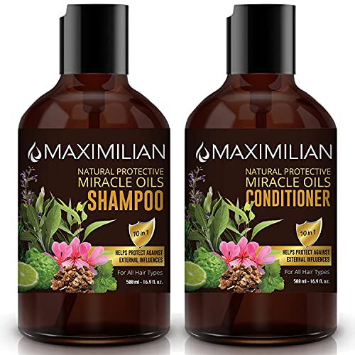 MAXIMILIAN Shampoo & Conditioner Set - Nourishing Argan Oil, Vegan, Deep Cleansing - 2 x 16.9 Fl Oz