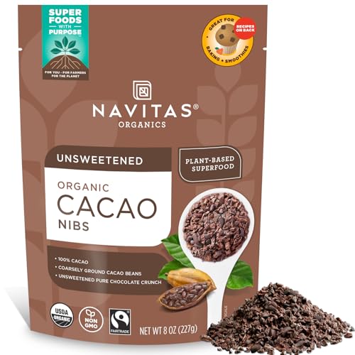Navitas Organics Raw Cacao Nibs - Nutrient-Dense Superfood, Organic & Fair Trade - 8 oz