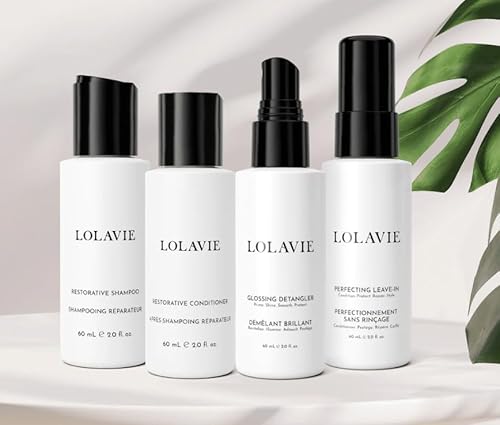 LolaVie Hair Care Set - Revitalizing Bundle with Plant-Based Ingredients, TSA-Approved - 4 Pieces