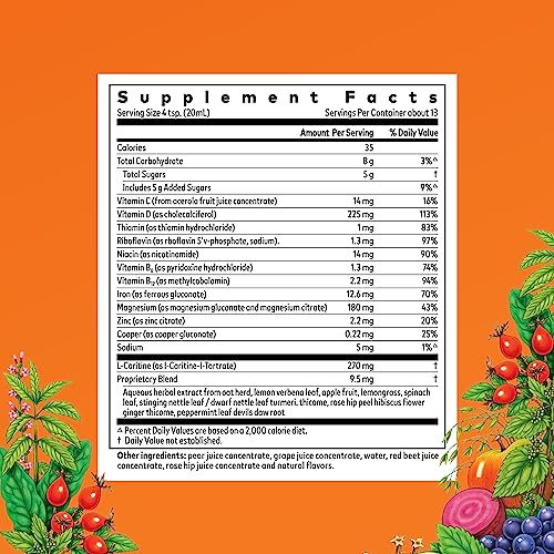 Floradix Iron Sport Multivitamin - Energy & Muscle Support, Vegan, Non-GMO - 8.5 fl oz