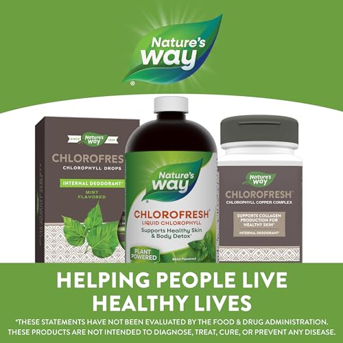 Nature's Way Chlorofresh Liquid Chlorophyll - Supports Detox & Healthy Skin, Mint Flavor - 16 Fl Oz