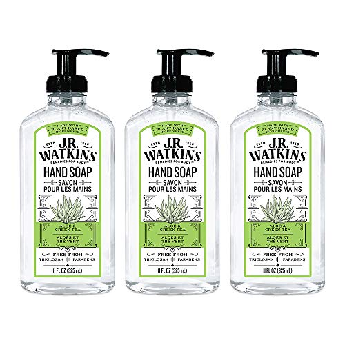 JR Watkins Gel Hand Soap - Non-Drying Clean, Aloe & Green Tea Scent, Cruelty-Free - 11 fl oz, 3 Pack