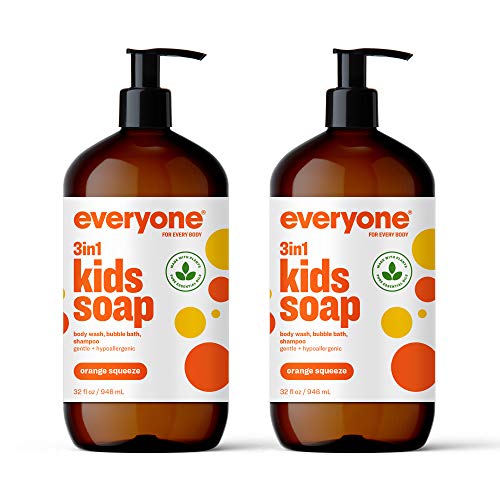 Everyone 3-in-1 Kids Shampoo & Body Wash - EWG Verified, Organic Extracts, Orange Squeeze - 32oz