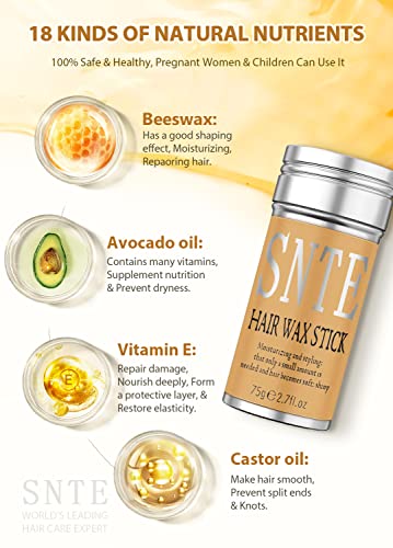 Samnyte Hair Wax Stick - Tames Flyaways, Nourishing Plant Ingredients, 2.7 Fl Oz