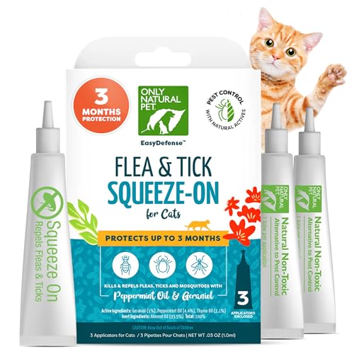 Only Natural Pet Flea and Tick Control - Plant-Based Protection, Soothing Oils - 3-Month Supply