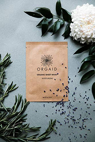 ORGAID Organic Sheet Mask - Anti-Aging & Moisturizing, Made in USA - Single Use