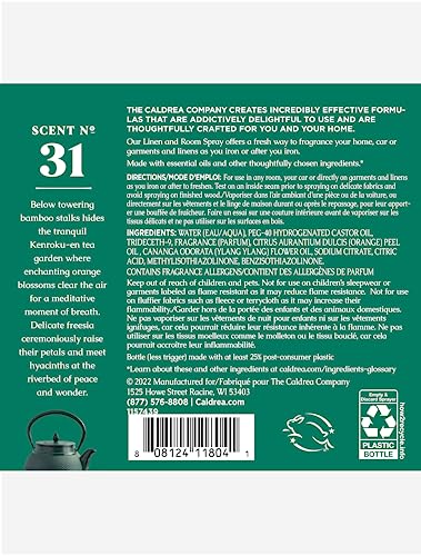 Caldrea Linen & Room Spray - Freshens & Revitalizes with Orange Peel & Ylang Ylang - 16oz