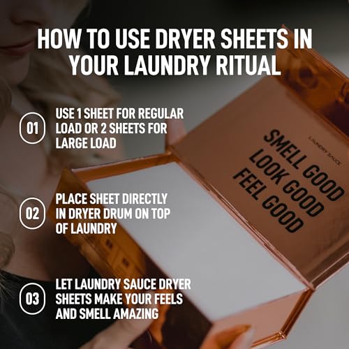 Laundry Sauce Dryer Sheets - Reduces Static, Softens Fabrics, Egyptian Rose Scent - 60 Sheets