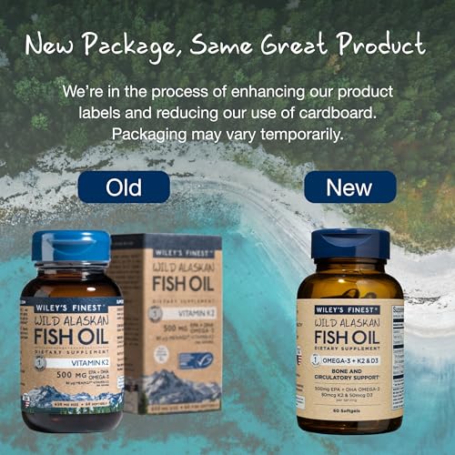 Wiley's Finest Omega-3 Fish Oil Softgels - Supports Heart & Bone Health, MSC Certified - 60ct
