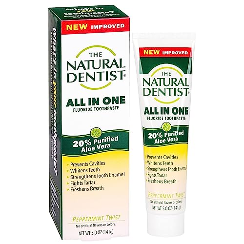 The Natural Dentist Fluoride Toothpaste - Whitens Teeth, Freshens Breath, Aloe Vera - 5oz