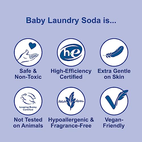 Nellie's Natural Baby Powder Laundry Detergent - Hypoallergenic, Fragrance-Free, 80 Loads - 2.2 lbs