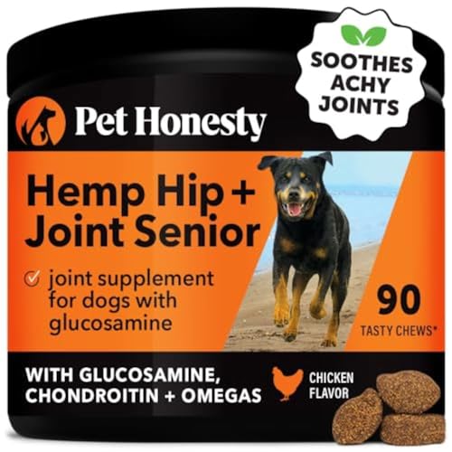 Pet Honesty Senior Hemp Joint Supplement - Supports Mobility, Natural Ingredients - 90 Soft Chews