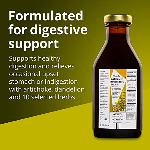 Floradix Gallexier Herbal Bitters - Digestive Support with Artichoke & Turmeric - 8.5 fl oz
